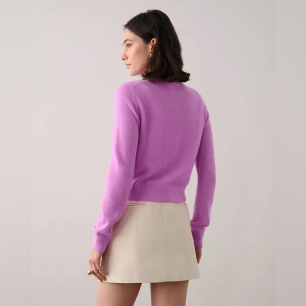 White + Warren Lilac Crewneck Cashmere Sweater NWOT